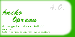 aniko oprean business card